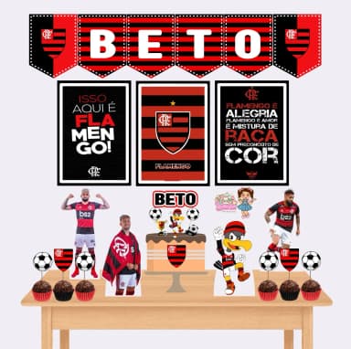 Kit Festa Só Um Bolinho FLAMENGO - Decoração de Festa
