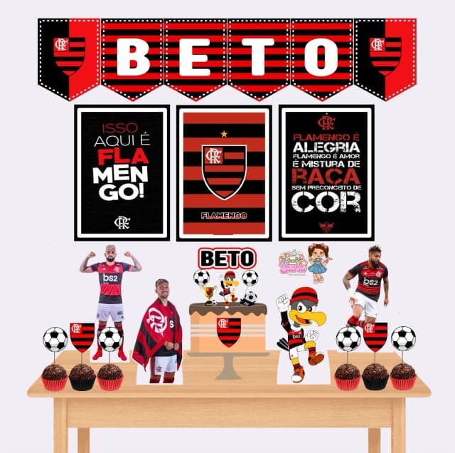 Kit Festa Só Um Bolinho FLAMENGO - Decoração de Festa
