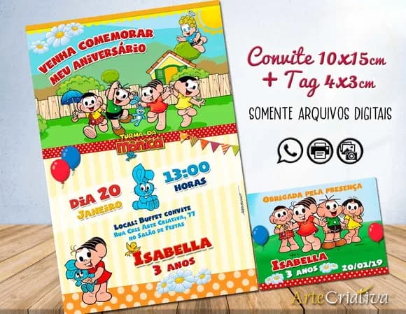 CONVITE DIGITAL C/TAG Turma da Mônica