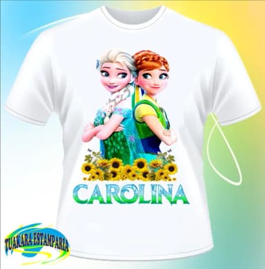 Camiseta Frozen Fever - Anna e Elsa