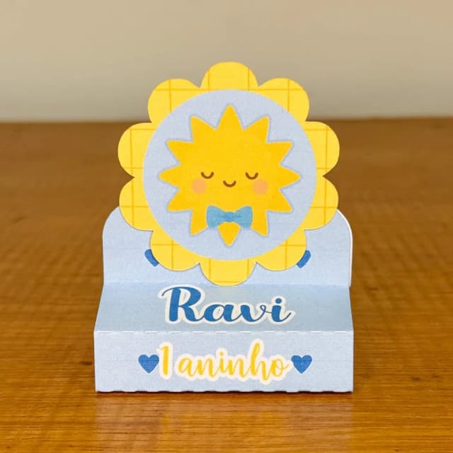 PEGUE E MONTE - Porta Bis Duplo Personalizados RAIO DE SOL MENINO - Decoração de Festa | Lembrancinhas | Aniversário | Personalizados