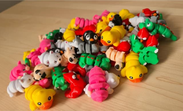 Kit Mini Animais Articulados 3D - Bonecos Colecionáveis