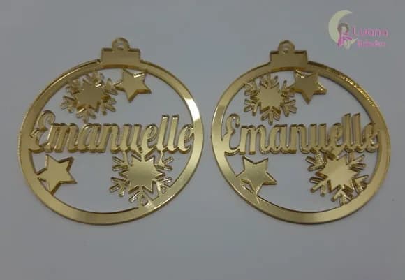Bola Natal Emanuelle de Acrílicos Espelhados-pct c/3 un