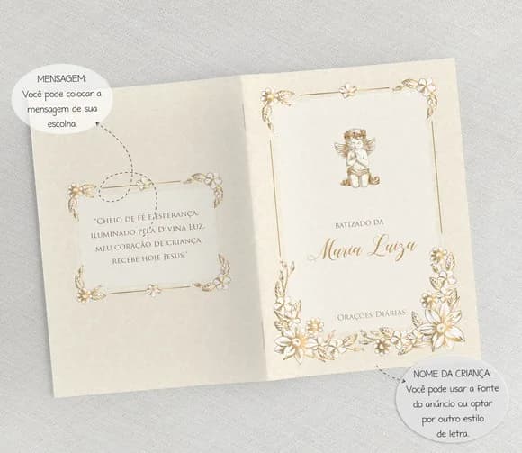 Livro De Orações Para Lembrança De Batizado Anjo