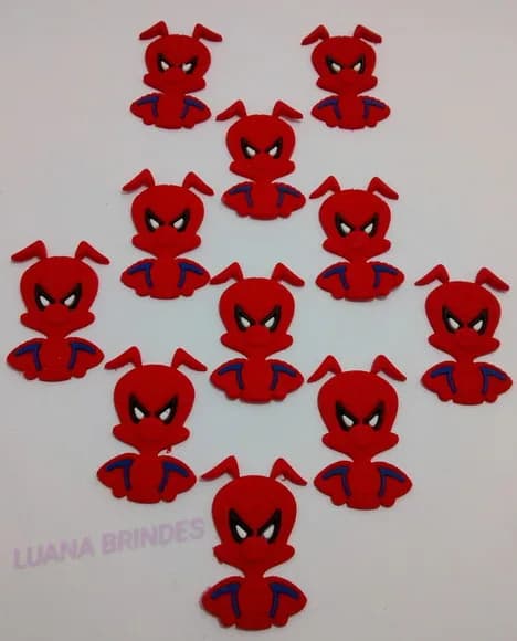 Aplique Porco Aranha de borracha - pct com 7 unidades