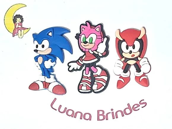 Aplique Turma do Sonic Pacote com 6 Unidades Variados
