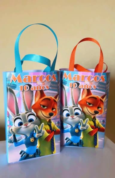 Sacolinhas Personalizada Zootopia Lembrancinhas Para Aniversário
