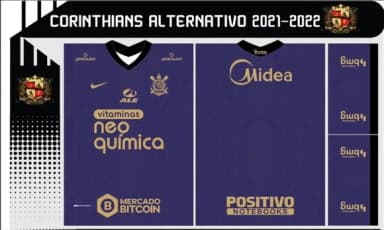 Vetor Da Camisa Corinthian Alternativo 2021-2022