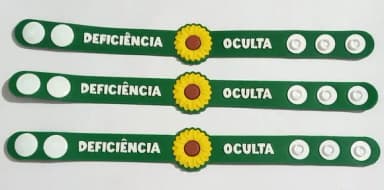 Pulseira Deficiência Oculta Girassol Emborrachado - 3 Unidad