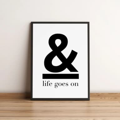 Quadro Decorativo Life Goes On com Símbolo Ampersand 2031