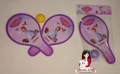 Raquetes de Ping Pong Personalizadas Tema Princesinha Sofia