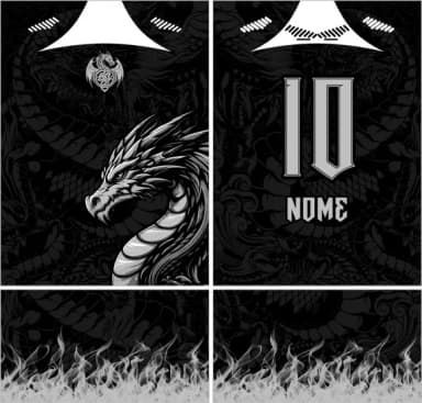 Arte Vetor Camisa Interclasse Dragão Cinza 269