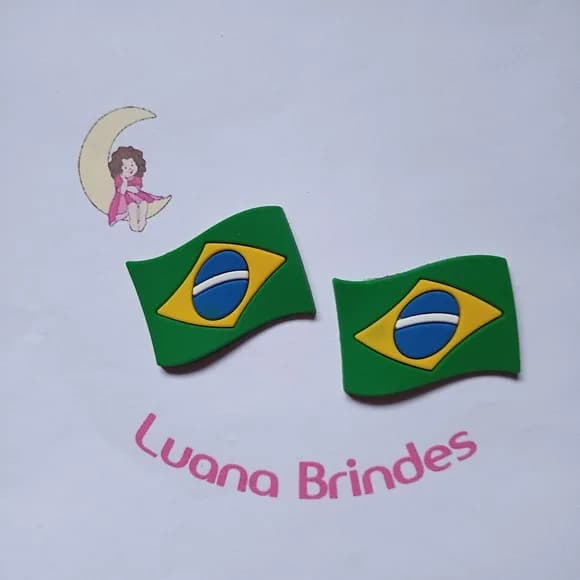 Aplique Bandeira Do Brasil 4cm 5 Unidades