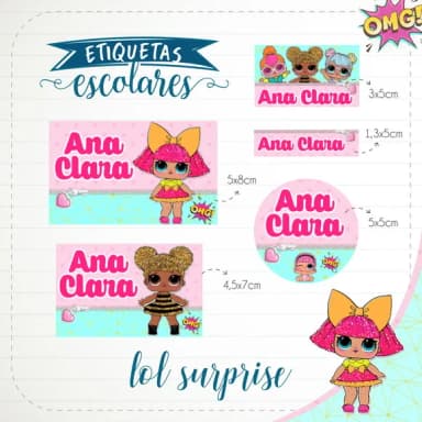 60 Etiquetas Escolares Personalizadas Prova D'agua