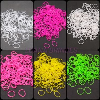 Mini Elástico Coloridos de Silicone - Pct com 300 Unidades