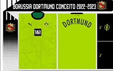 Vetor Da Camisa Do Borussia Dortmund Conceito 2022/23