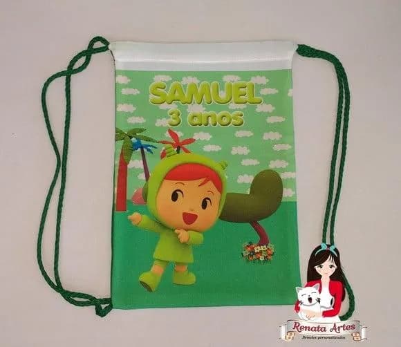 Mochila de Tecido Personalizada Nina Pocoyo