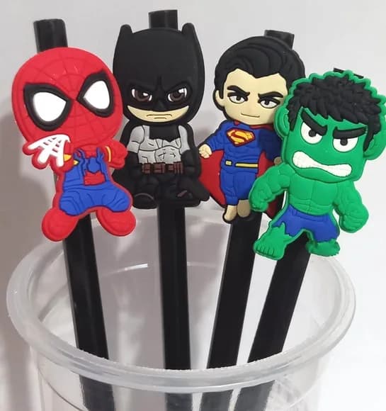 Lápis C/ponteiras Heróis da Marvel Emborrachado -pct C/8 Uni