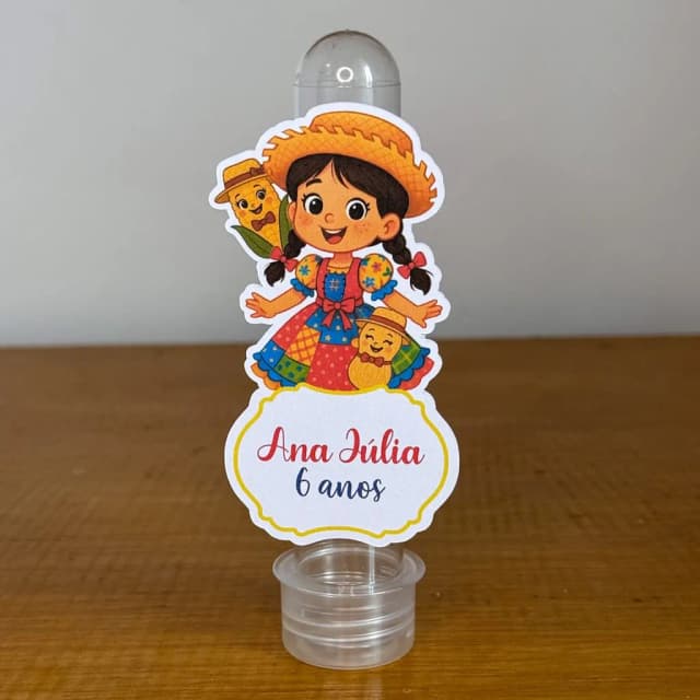 Apliques para Tubetes Personalizados  FESTA JUNINA LARANJA OPÇÃO 2 - Decoração de Festa | Lembrancinhas | Aniversário | Personalizados
