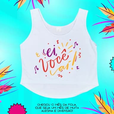 Cropped Carnaval Feminino Ei Você Aí Me Dá Um Dinheiro Aí