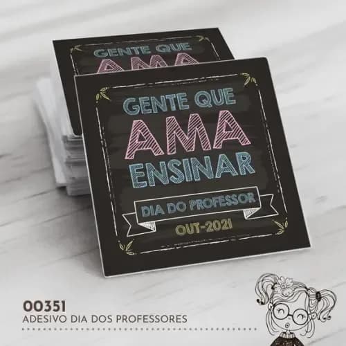 Adesivo Quadrado Dia dos Professores - 00351