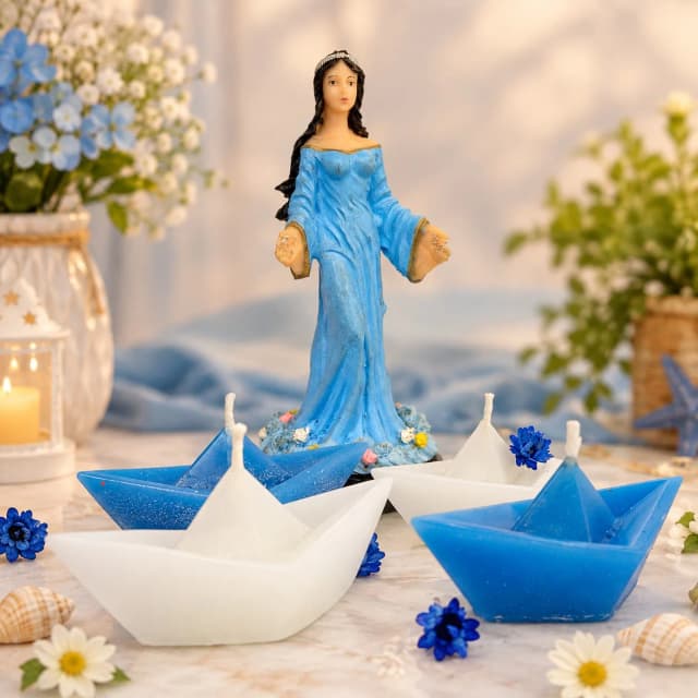 10 unidades Vela Aromática Barquinho de Papel - Lembrancinhas Iemanjá/ Marinheiro.