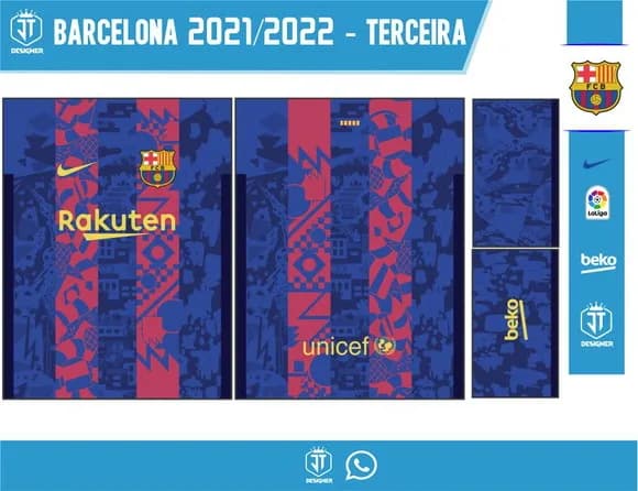 VETOR DA CAMISA DO BARCELONA 2021.2022 - TERCEIRA