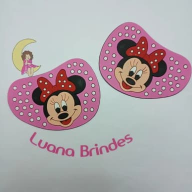 Rostinho Para Chinelo Minie de Borracha 8,5cm Pct 2 Pares