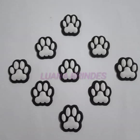 Aplique Emborrachado de Mini Patinhas - Pct C/30 Unidades