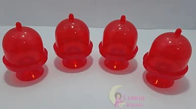Mini Cúpula Vermelha de Acrílico - pct c/5 unidades