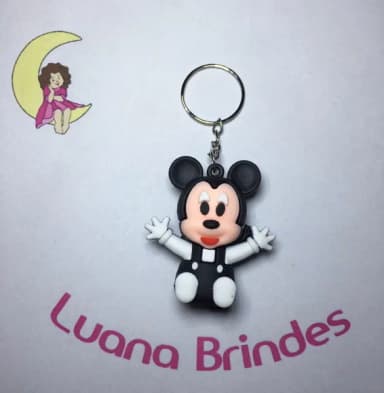 Chaveiro Mickey Baby de Emborrachado 3d Pct C/2 Unidades