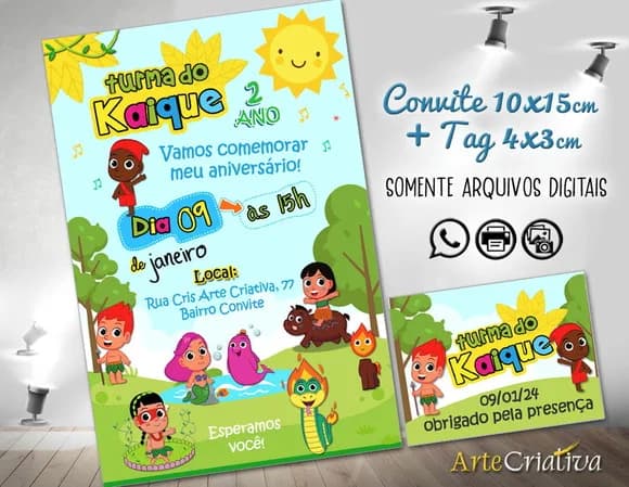 Convite Digital C/tag Turma do Folclore