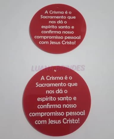 Pingente em acrílico para Crisma - pacote com 4 unid