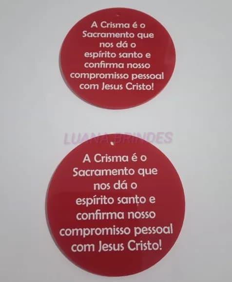 Pingente em acrílico para Crisma - pacote com 4 unid
