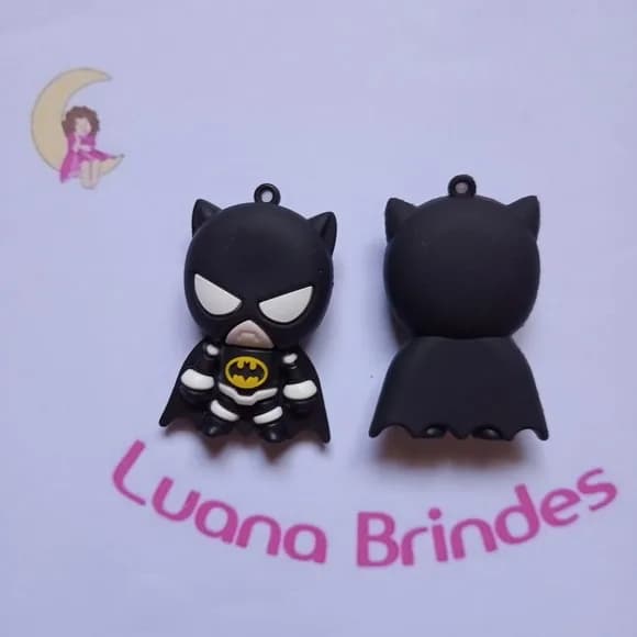 Pingente Batman Emborrachado 5cm Pct 2 Unidades