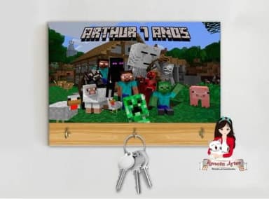 Porta Chaves Personalizado Minecraft 2