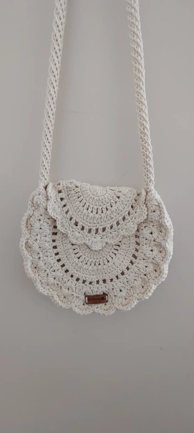 Bolsa Boho em crochê redonda