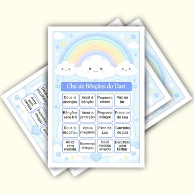 Bingo Chá de Bênçãos Menino Pdf Para Imprimir