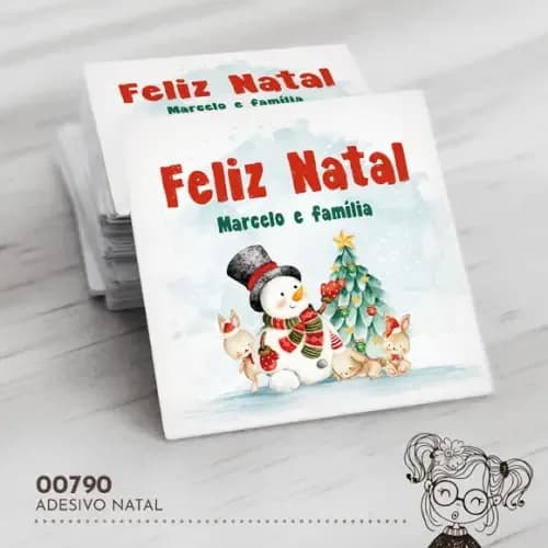 Adesivo Quadrado Natal - 00790