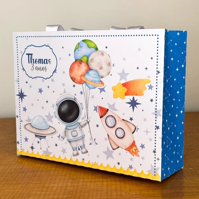 PEGUE E MONTE - Sacolinhas Personalizadas ASTRONAUTA MENINO - Decoração de Festa | Lembrancinhas | Aniversário | Personalizados