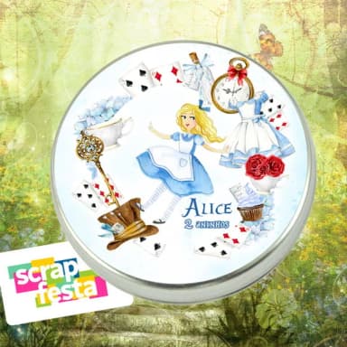 Latinha Personalizada Alice No País Das Maravilhas Aquarela