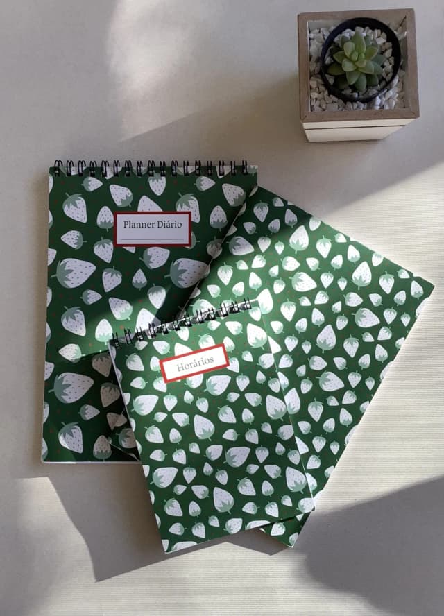 kit 3 cadernos moranguinhos