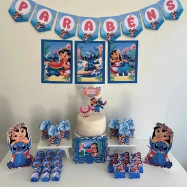 Kit Mesversário Lilo e Stitch Personalizados - Só Um Bolinho