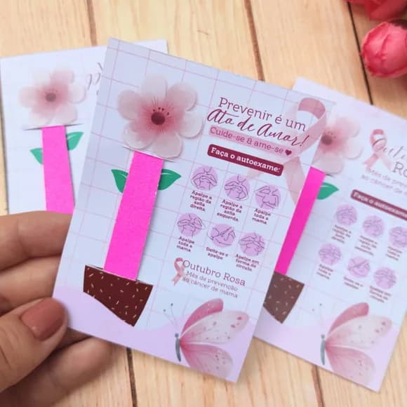 Card com Mini Lixa Outubro Rosa