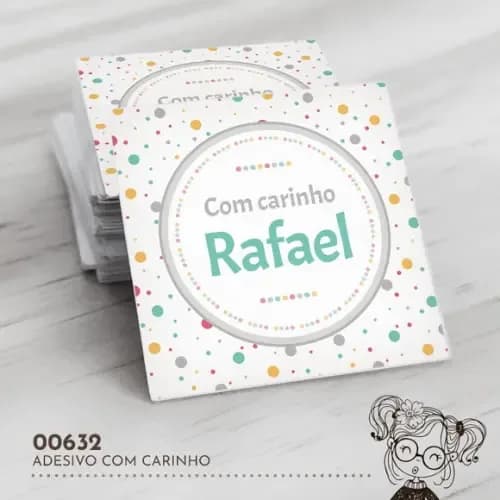 Adesivo Quadrado com Carinho - 00632