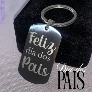 CHAVEIRO PINGENTE DE AÇO INOX PERSONALIZADO (FOTO + FRASE)