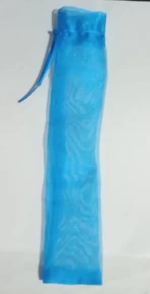 Saquinhos Organza Cristal C/fita P/leque 6x30cm Pct C/150 un