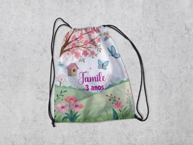 Mochilinha Personalizadada Jardim Encantado