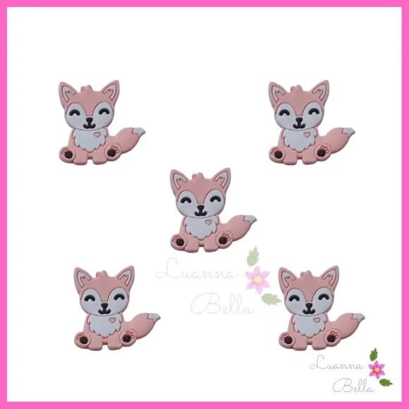 Apliques Emborrachado Raposa Rosa- Pacotes c/6 unidades