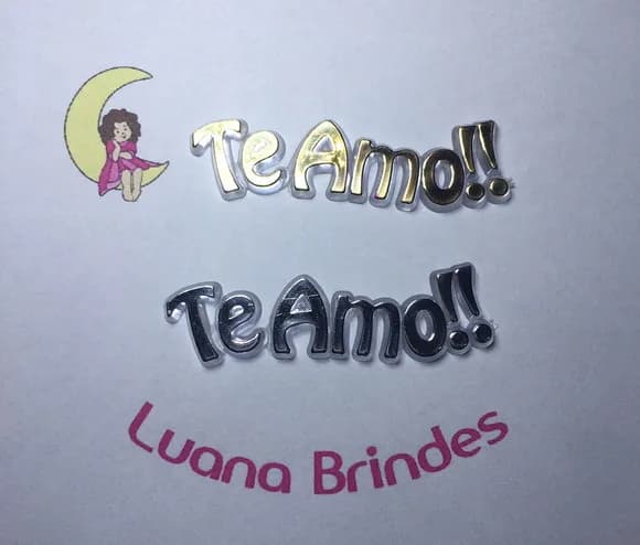 Plaquinhas te Amo de Acrílico Injetado Pct C/5 Unidades